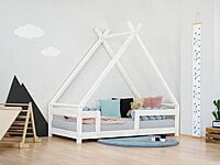 Cama de casa para niños TAHUKA en forma de tipi con protector de cama integrado Cama de casa para niños TAHUKA en forma de tipi con protector de cama integrado