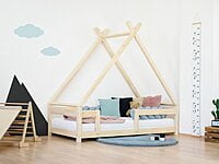 Cama de casa para niños TAHUKA en forma de tipi con protector de cama integrado Cama de casa para niños TAHUKA en forma de tipi con protector de cama integrado