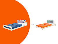 Cama individual de madera SIMPLY con dos cabeceros Cama individual de madera SIMPLY con dos cabeceros