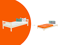 Safe cama individual de madera con dos cabeceros Safe cama individual de madera con dos cabeceros