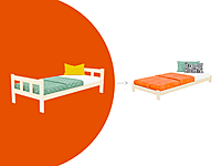 Fence cama individual de madera con cabeceros Fence cama individual de madera con cabeceros