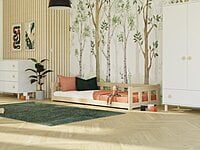 Cama individual baja FENCE con barra lateral Cama individual baja FENCE con barra lateral