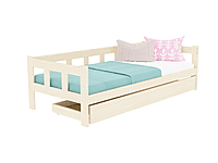 Fence cama individual de madera con lateral Fence cama individual de madera con lateral