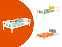 Fence cama individual de madera con lateral Fence cama individual de madera con lateral