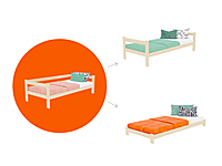 Safe cama individual con barra de protección Safe cama individual con barra de protección