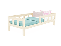 Fence cama individual de madera con dos laterales Fence cama individual de madera con dos laterales