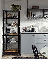 Balance estantería con ruedas en hierro negro Balance estantería con ruedas en hierro negro