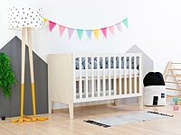 Cuna SLEEPY con altura de somier ajustable y cabeceros completos Cuna SLEEPY con altura de somier ajustable y cabeceros completos