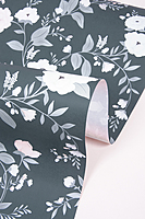 Papel pintado infantil - Rosas - fondo azul Papel pintado infantil - Rosas - fondo azul