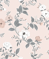 Papel pintado infantil - Sinfonía de Rosas - Rosa Papel pintado infantil - Sinfonía de Rosas - Rosa