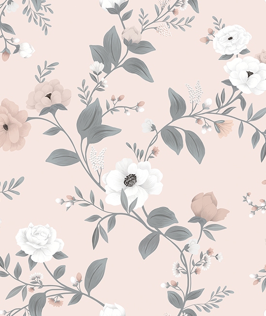 Papel pintado infantil - Sinfonía de Rosas - Rosa Papel pintado infantil - Sinfonía de Rosas - Rosa