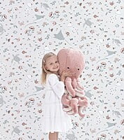 Papel pintado infantil - Flores y animales acuáticos Papel pintado infantil - Flores y animales acuáticos