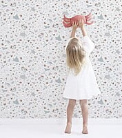 Papel pintado infantil - Flores y animales acuáticos Papel pintado infantil - Flores y animales acuáticos