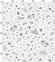 Papel pintado infantil - Flores y animales acuáticos Papel pintado infantil - Flores y animales acuáticos