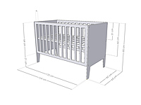 Cuna SLEEPY con altura de somier ajustable y cabeceros completos Cuna SLEEPY con altura de somier ajustable y cabeceros completos