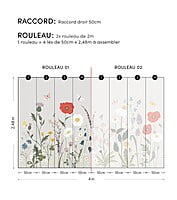 WILDFLOWERS Papel Pintado MURAL (400 X 248 CM) - Campo de flores WILDFLOWERS Papel Pintado MURAL (400 X 248 CM) - Campo de flores